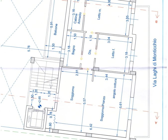 Planimetria appartamento secondo e terzo piano